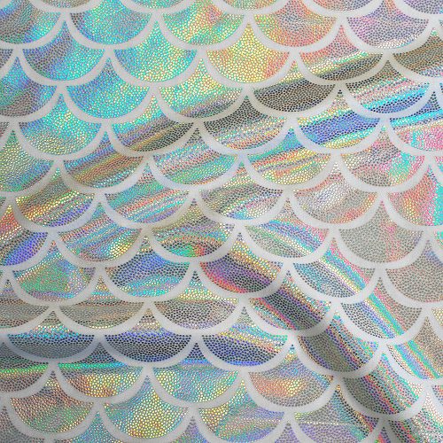 bespoke bikini material LN1002 silver mermaid